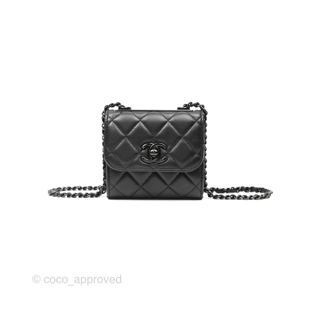 Chanel Mini Trendy CC Clutch With Chain Quilted So Black Lambskin