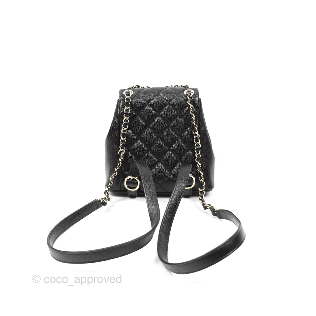 Chanel Duma Backpack Small Black Caviar Gold Hardware