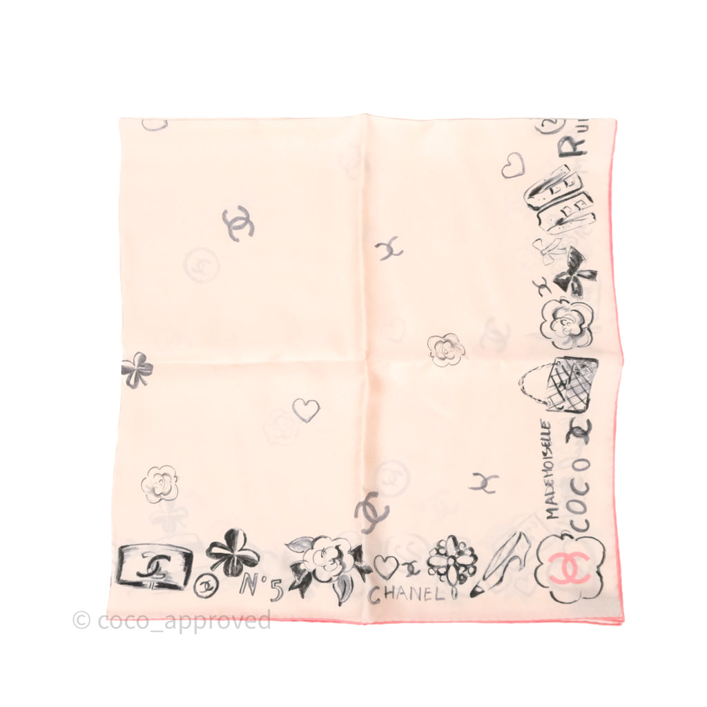 Chanel Silk Scarf 90 Light Pink