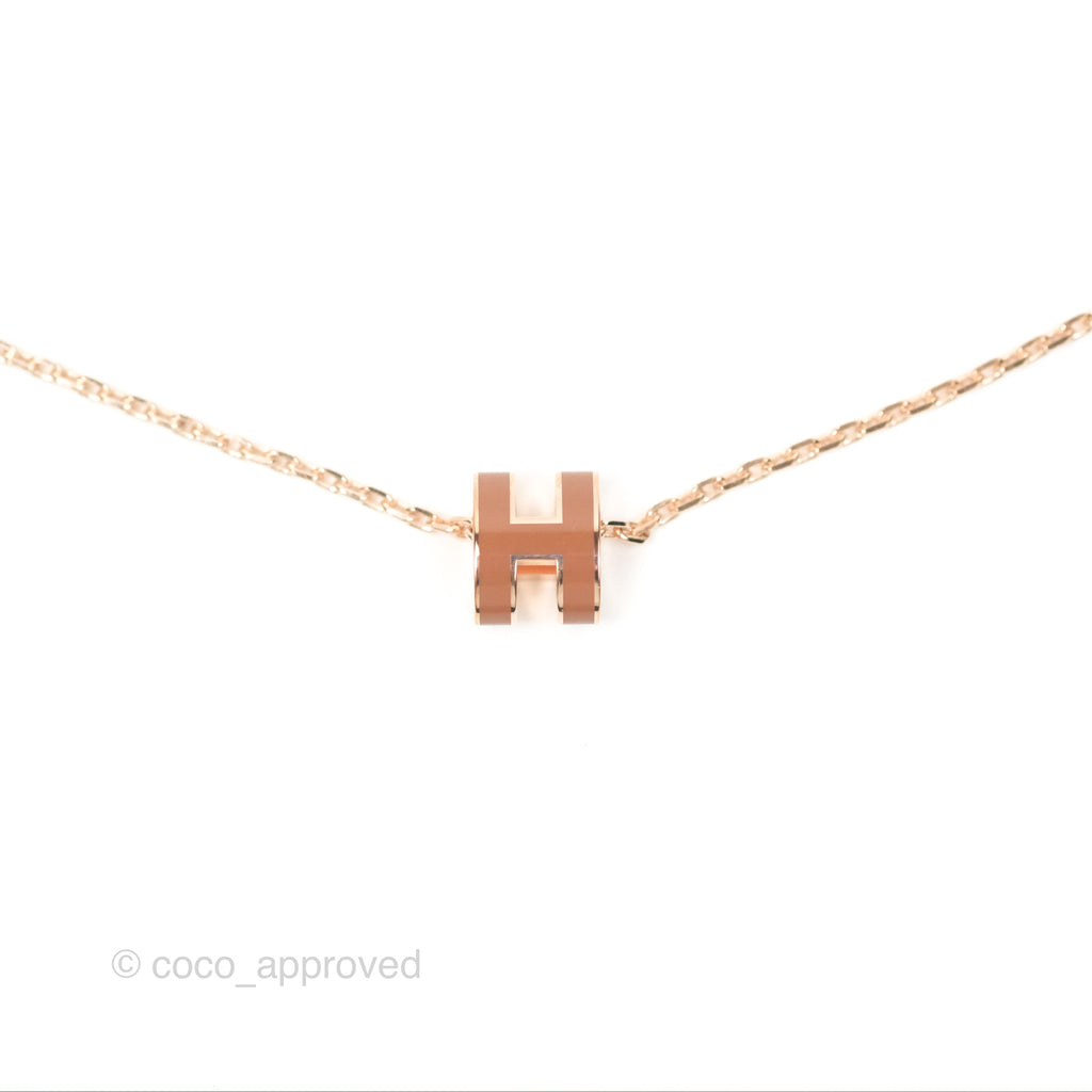 Hermès Mini Pop H Pendant Necklace New Gold Rose Gold Hardware