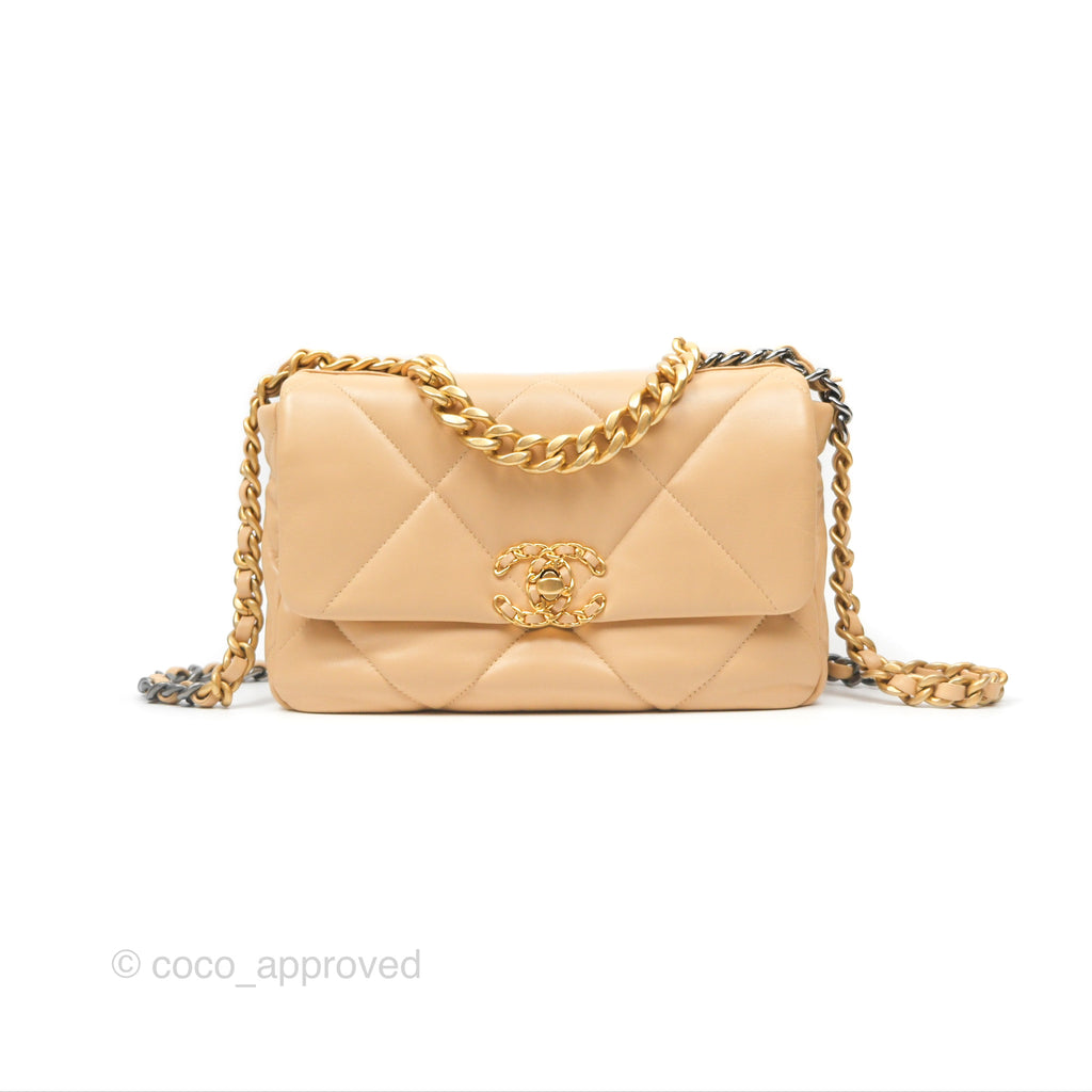 Chanel 19 Small Beige Mixed Hardware 22C