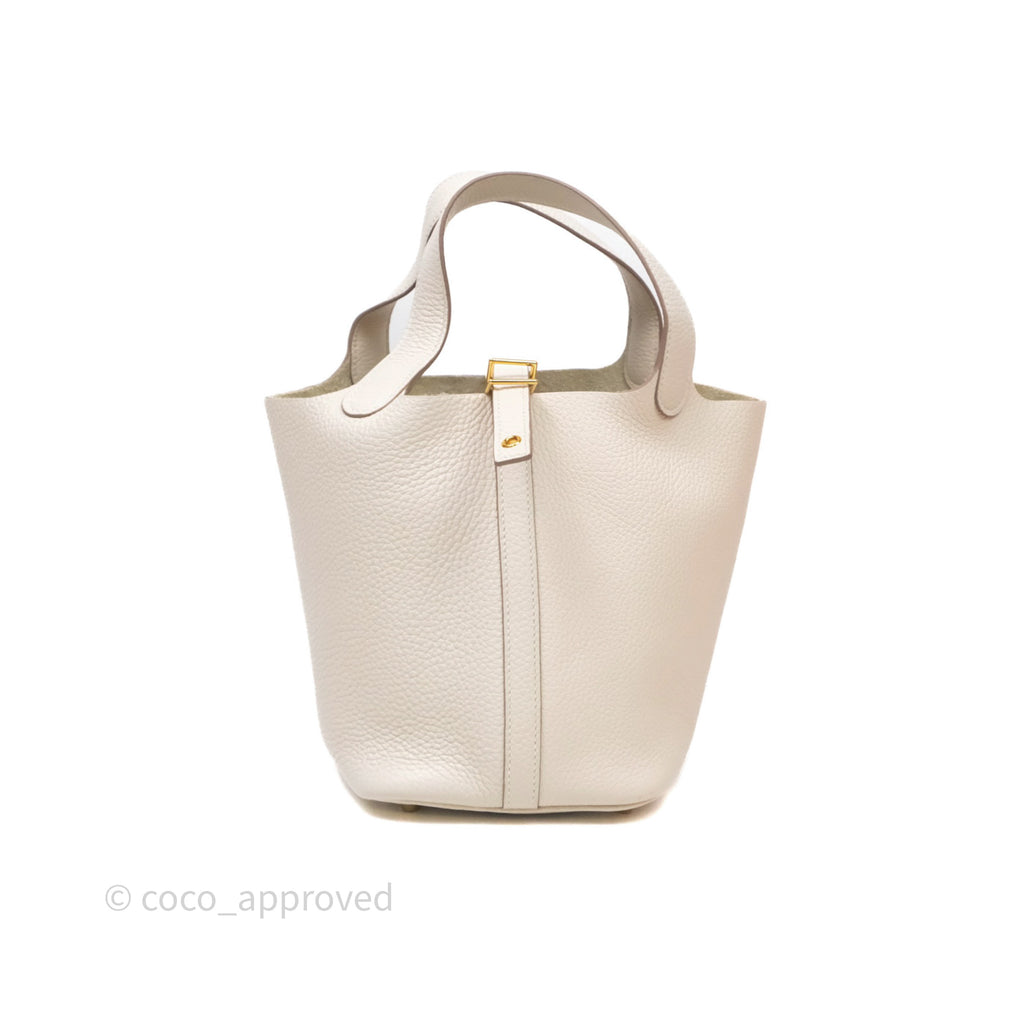 Hermès Picotin 18 Beton 8L Clemence Gold Hardware