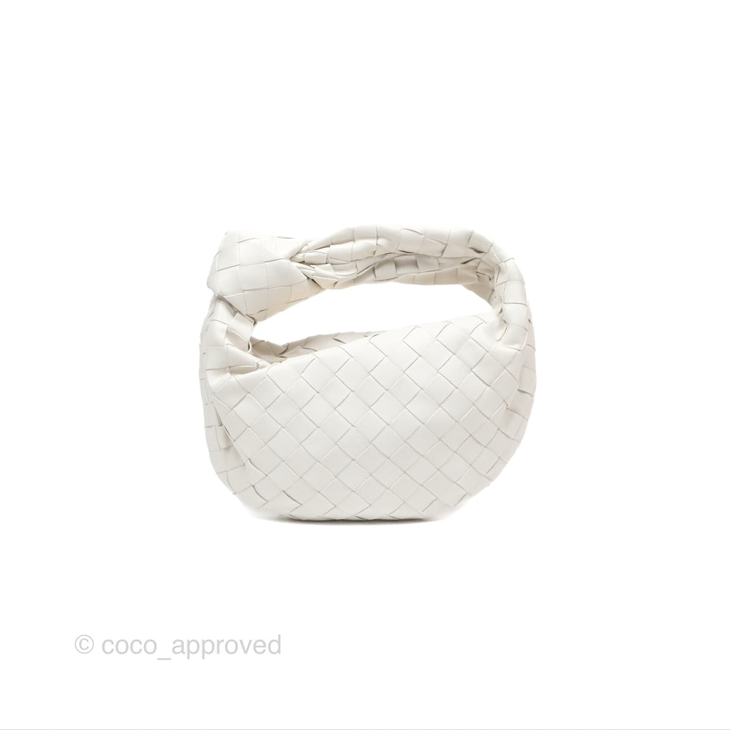Bottega Veneta Mini Jodie Bag Intrecciato White Lambskin