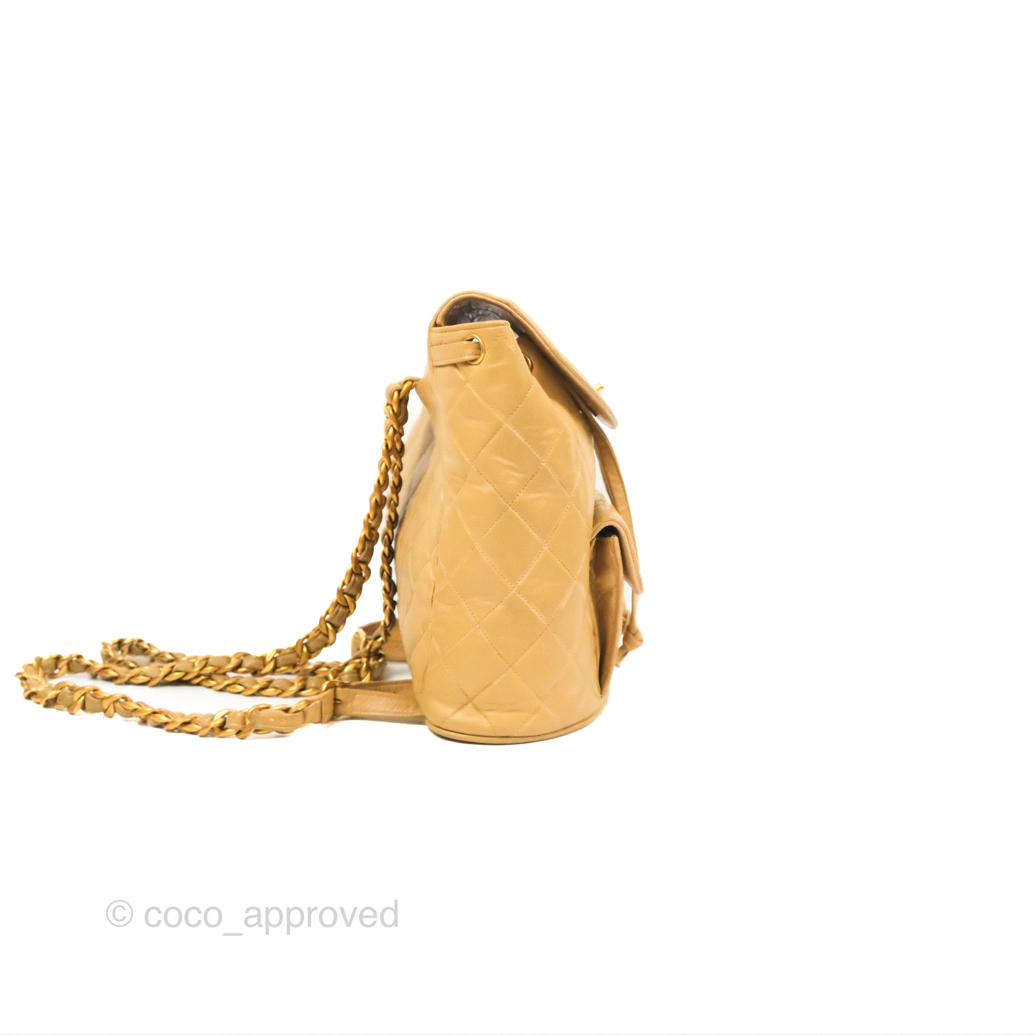 Chanel Vintage CC Duma Backpack Beige Lambskin 24K Gold  display picture 3