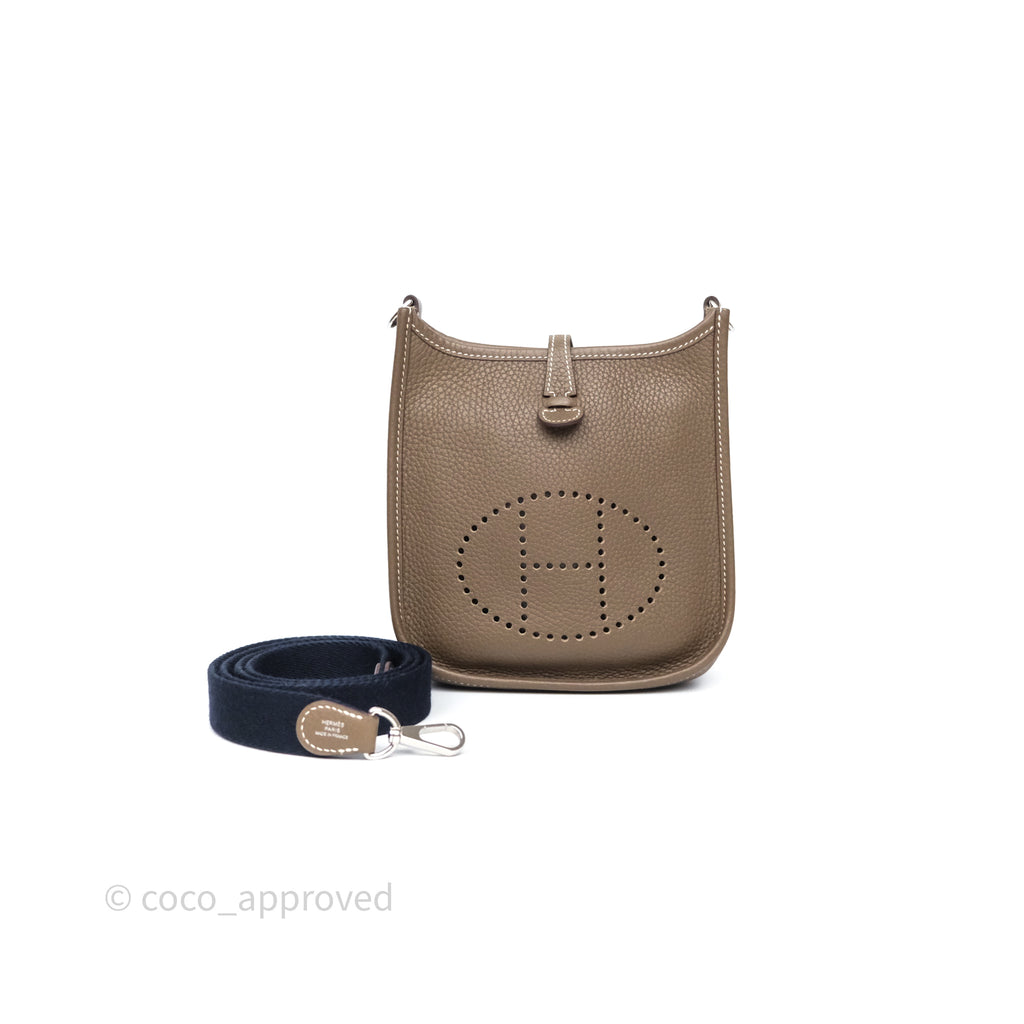 Hermès Mini Evelyne 16 Etoupe Clemence Palladium Hardware