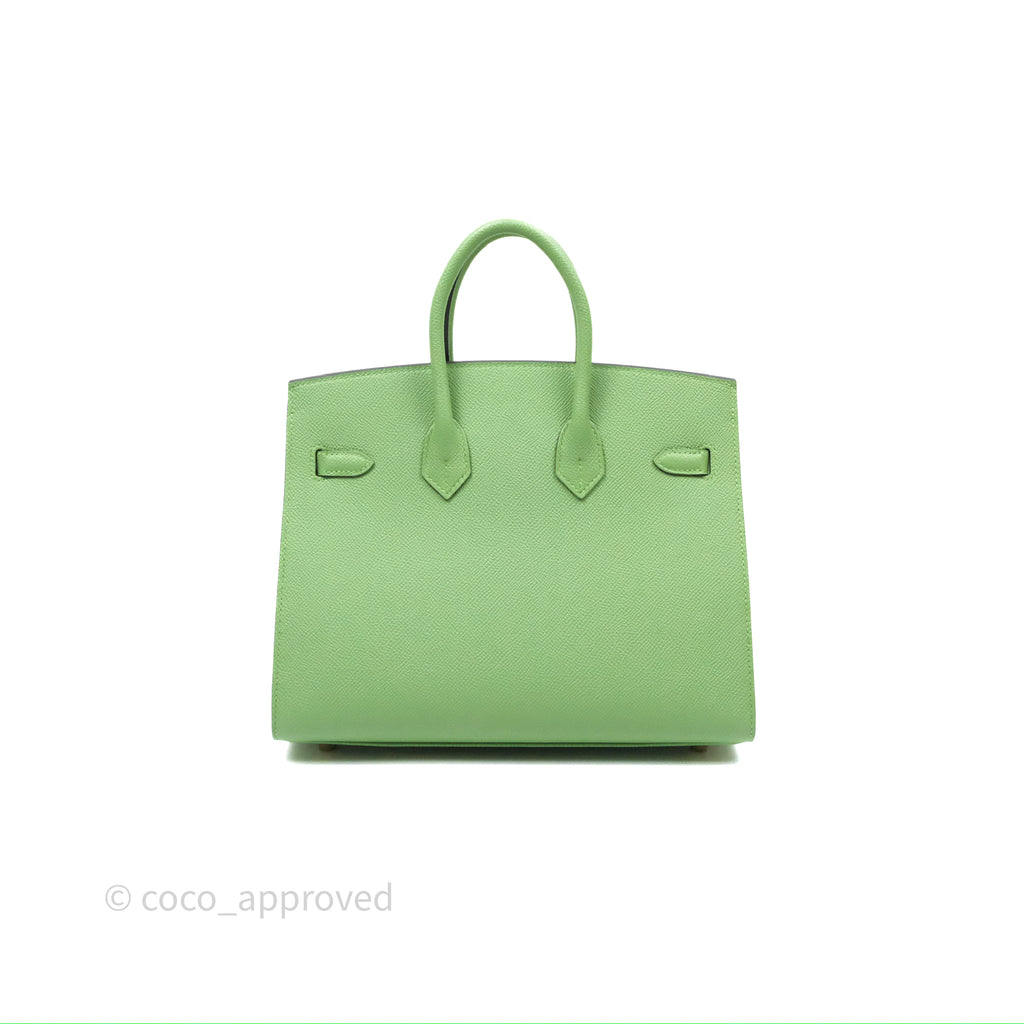 Hermès Birkin 25 Sellier Vert Criquet 3I Epsom Gold Hardware
