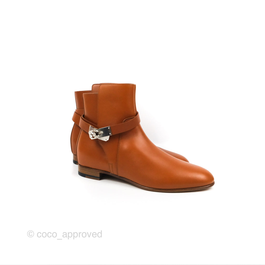 Hermès Neo Ankle Boots Naturel Calfskin Size 39