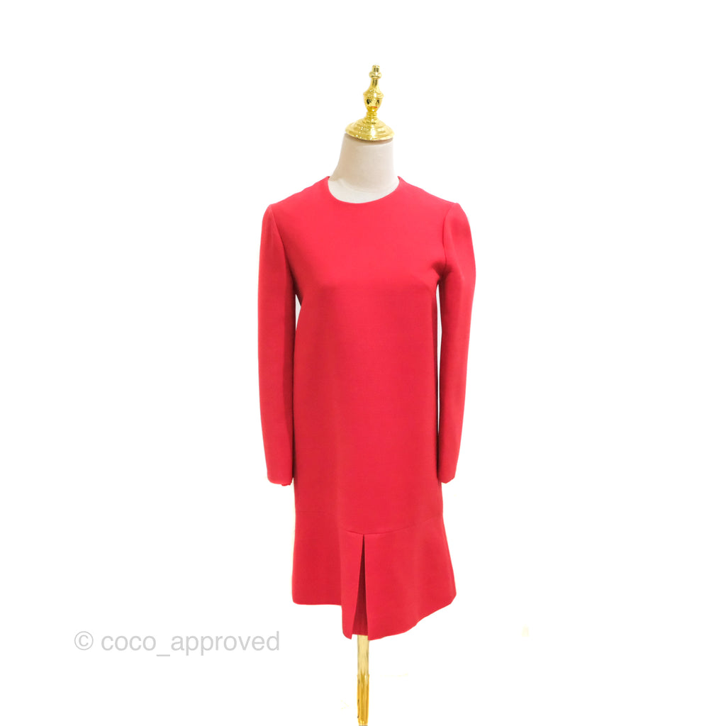 Christian Dior Red Wool Silk Dress Size 34