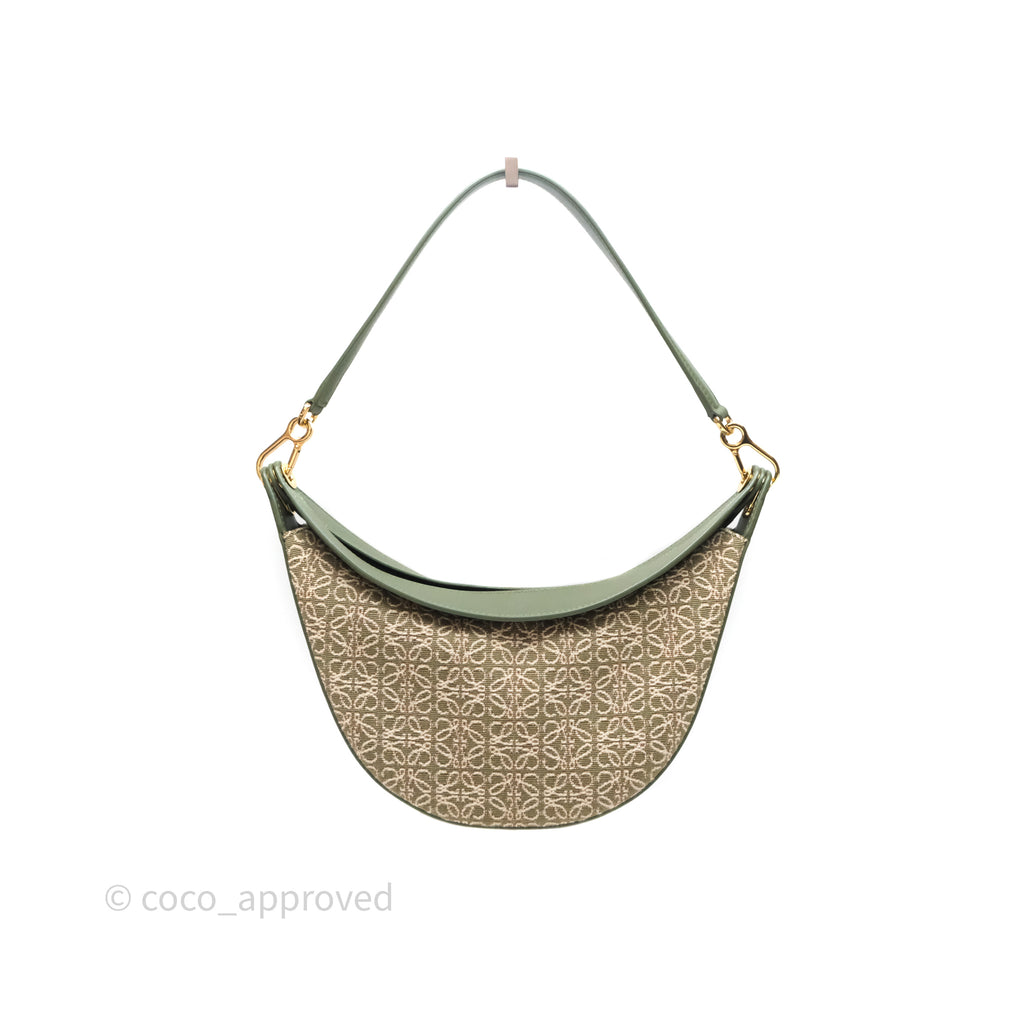 Loewe Small Luna Anagram Shoulder Bag Green Calfskin Jacquard