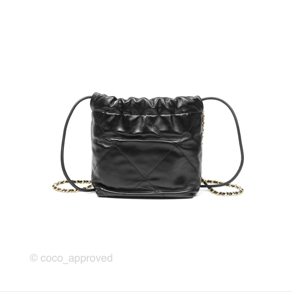 Chanel 22 Mini Bag Black Crumpled Calfskin