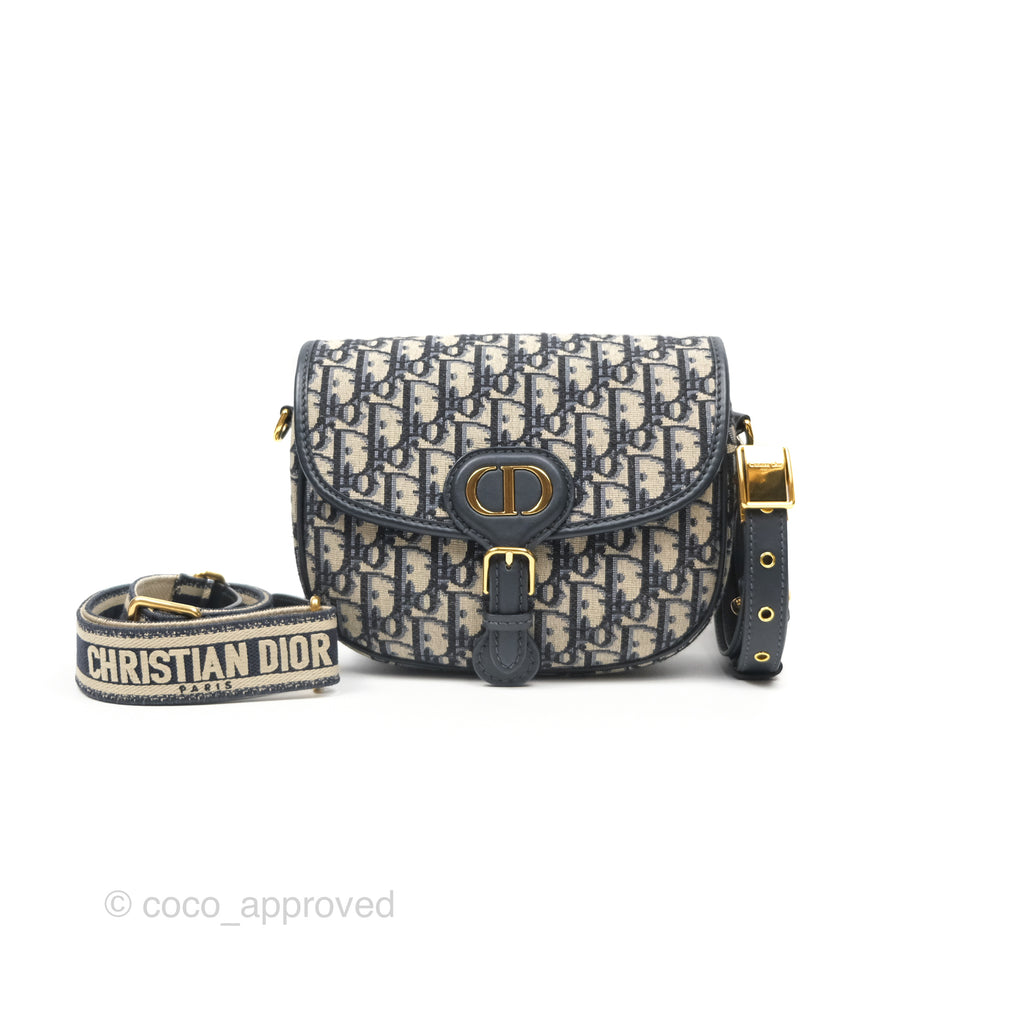 Dior Medium Bobby Bag Blue Oblique Jacquard Canvas