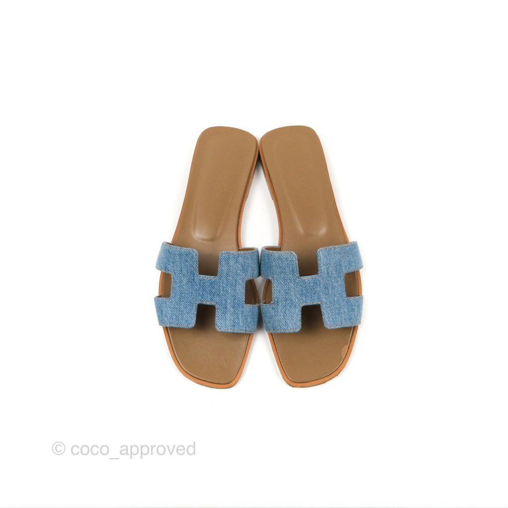 Hermès Oran Sandals Denim