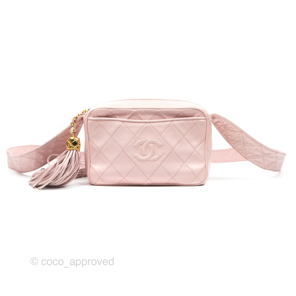 Chanel Vintage Camera Bag Pink Lambskin Gold Hardware