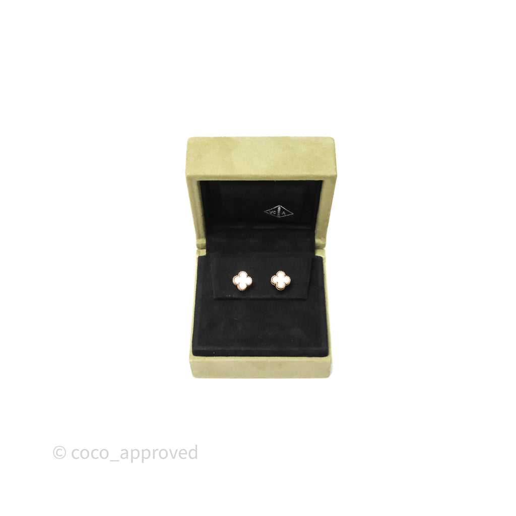 Van Cleef & Arpels Sweet Alhambra Earrings White Mother-of-pearl Yellow Gold