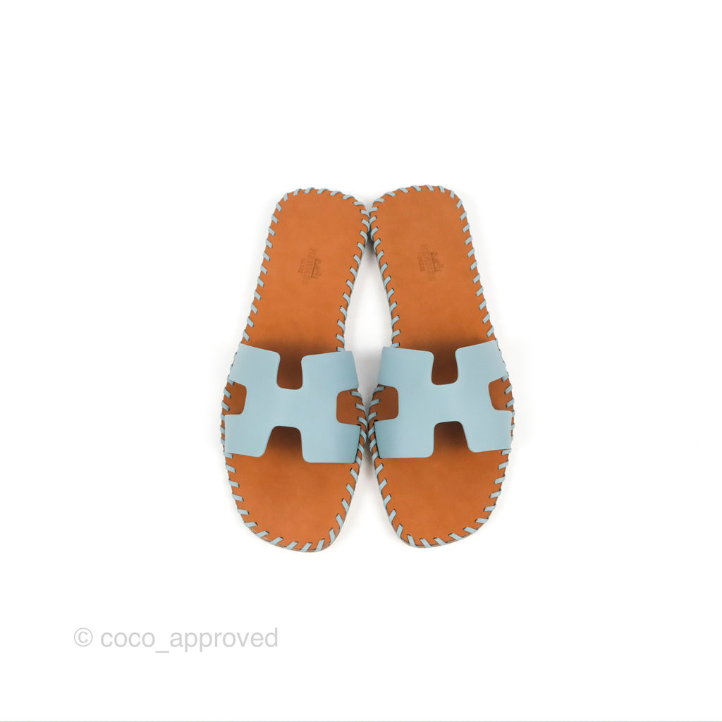 Hermès Oran Sandals in Bleu Size 38.5