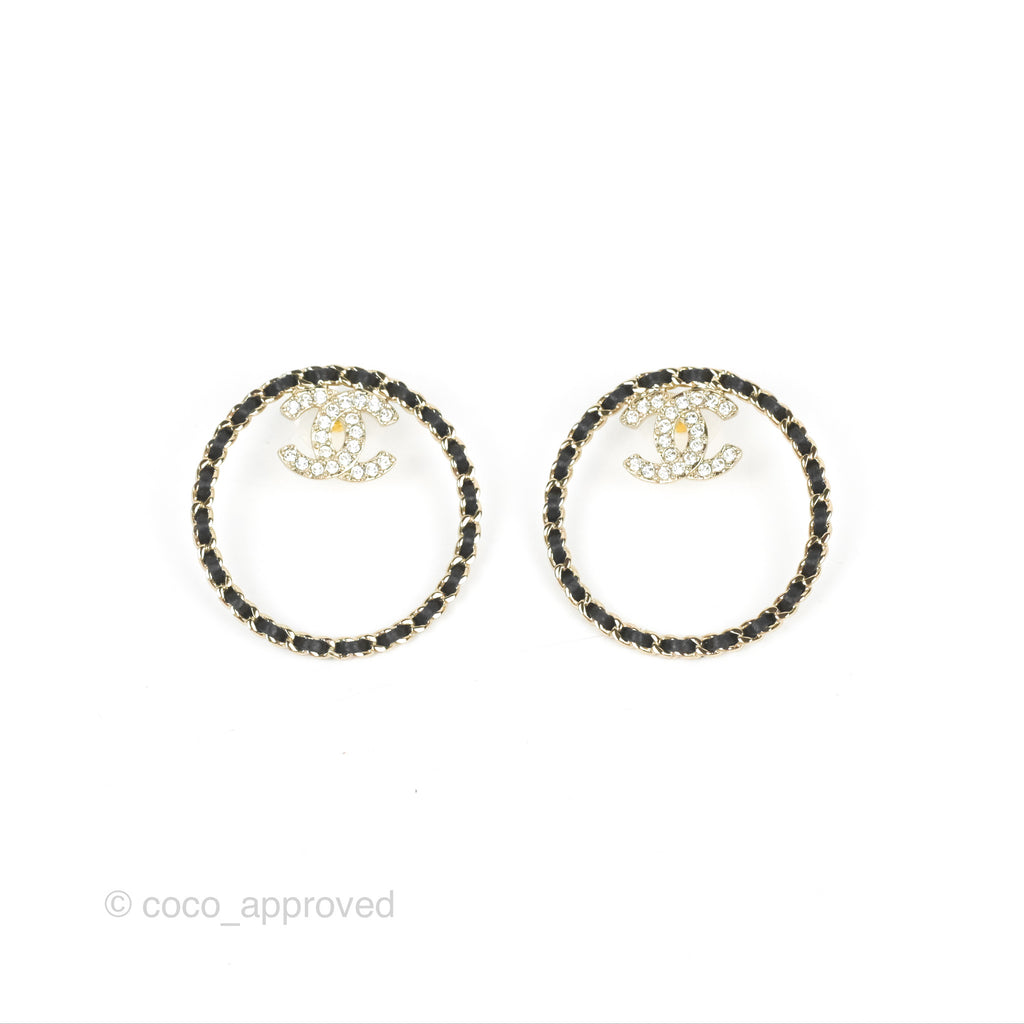 Chanel Crystal CC Blue Sphere Earrings Gold Tone 19C – Coco