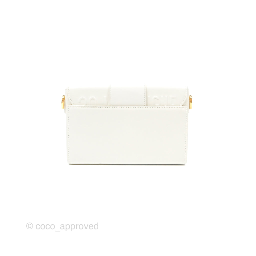 Christian Dior 30 Montaigne Box Bag White Calfskin