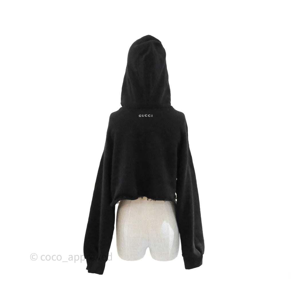 Gucci Hollywood Babylon Cropped Hoodie Black