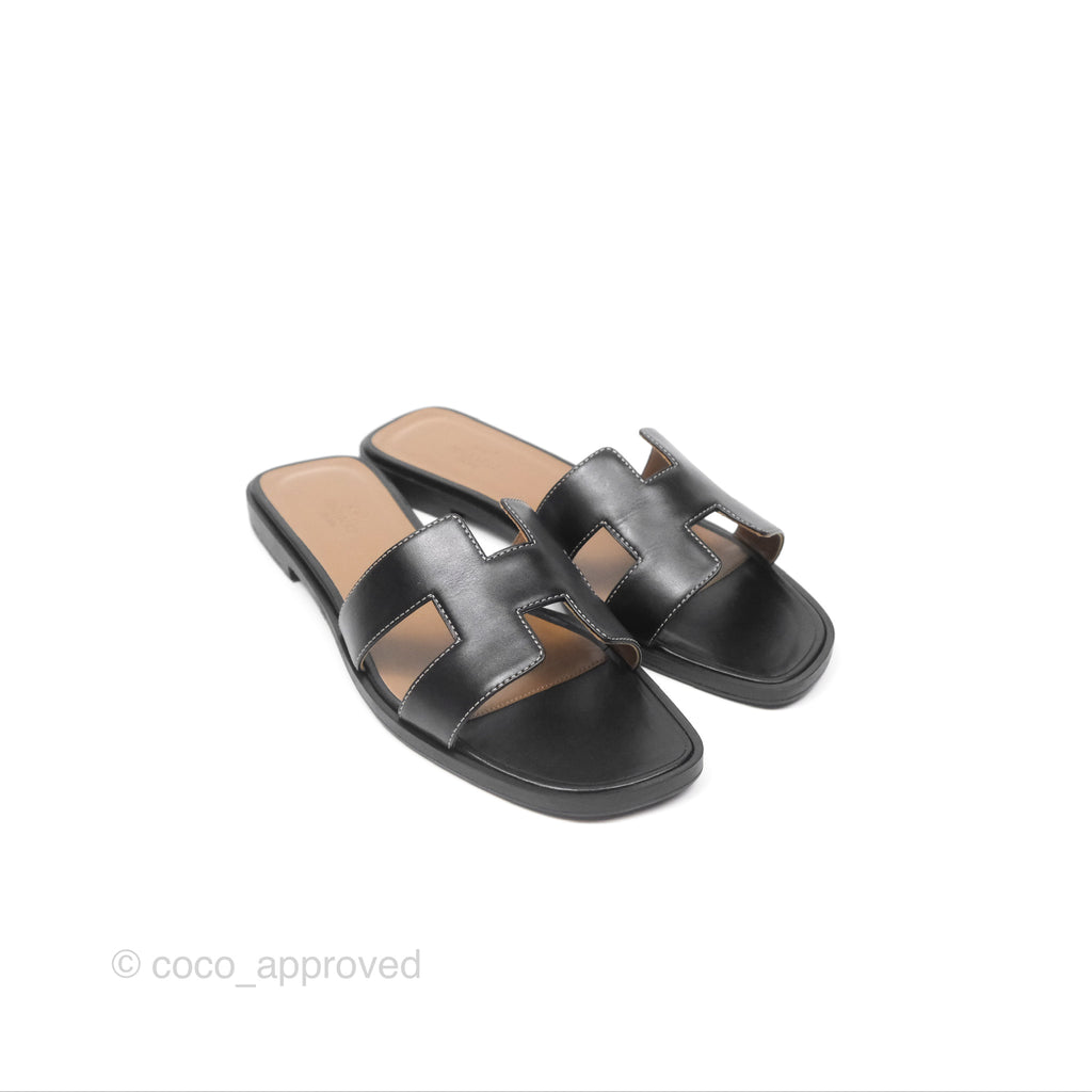 Hermès Oran Sandals in Black Size 39