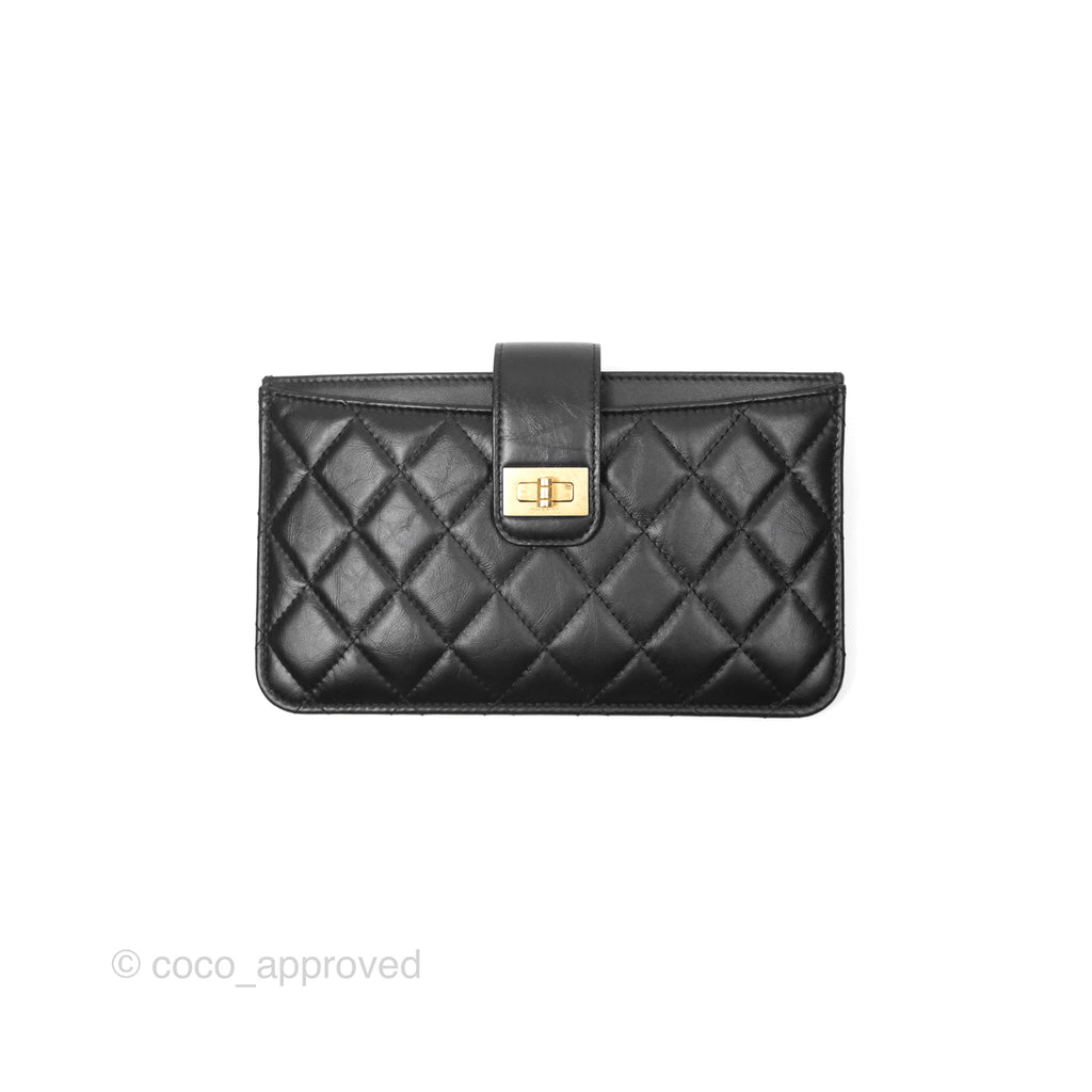 Chanel 2.55 Reissue Purse Aged Calfskin Black Aged Gold Hardware