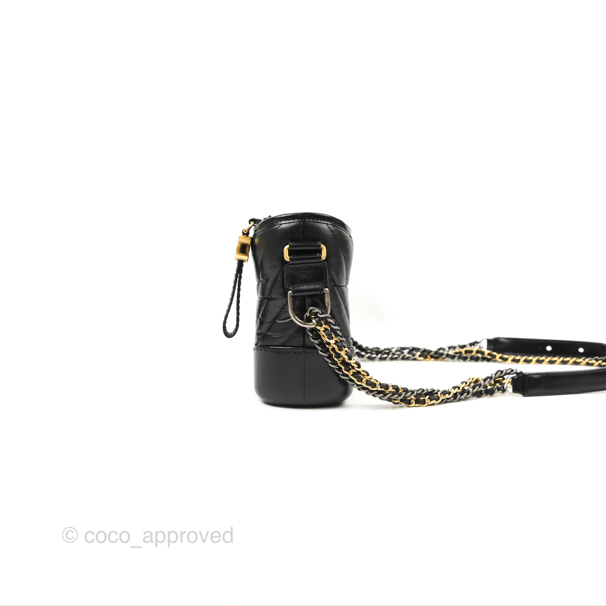 Chanel Calfskin Chevron Small Gabrielle Hobo Black Mixed Hardware – Coco  Approved Studio