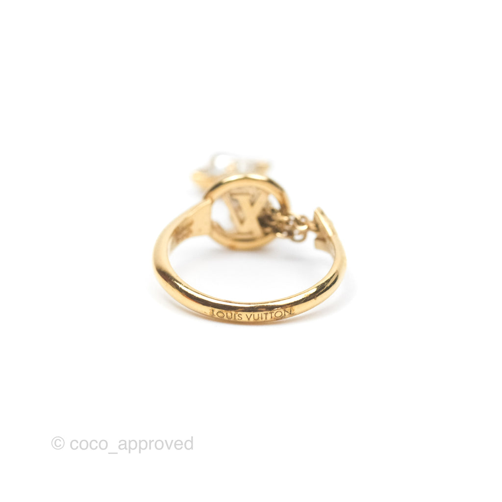 Louis Vuitton My Blooming Strass Ring Gold Tone