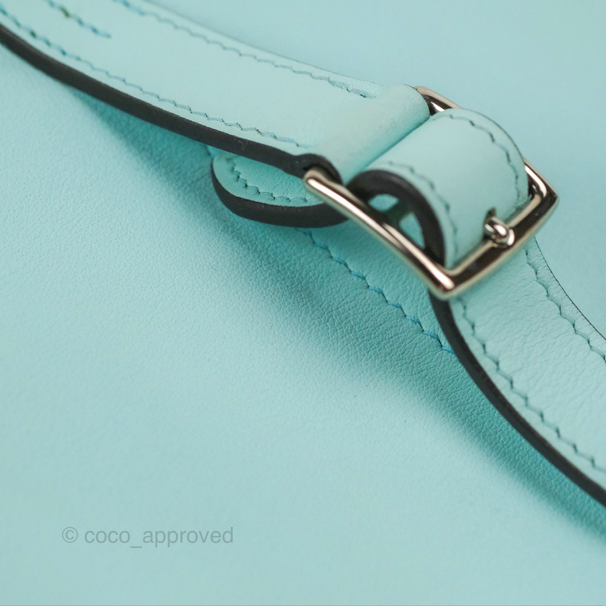 Hermès Halzan 22 Mini Aqua Swift Palladium Hardware – Coco
