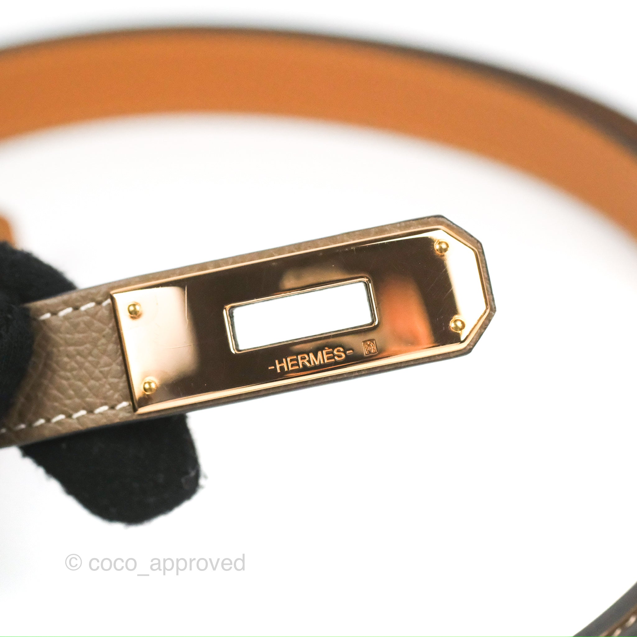 Hermes Gold Epsom Leather Rose Gold Plated Kelly Belt Size OS - Yoogi's  Closet