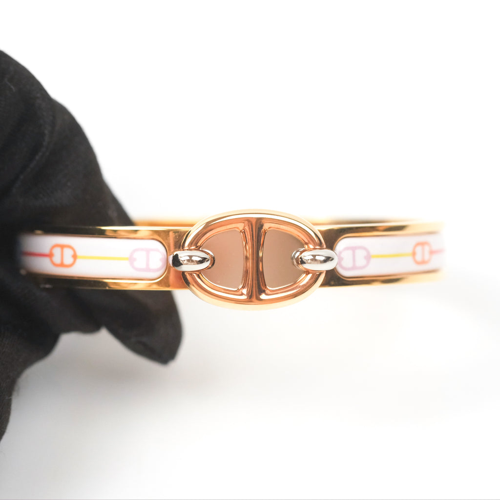 Hermès Mini Clic Chaine D'ancre Farandole Bracelet Pastel Acidulé Rose Gold Hardware