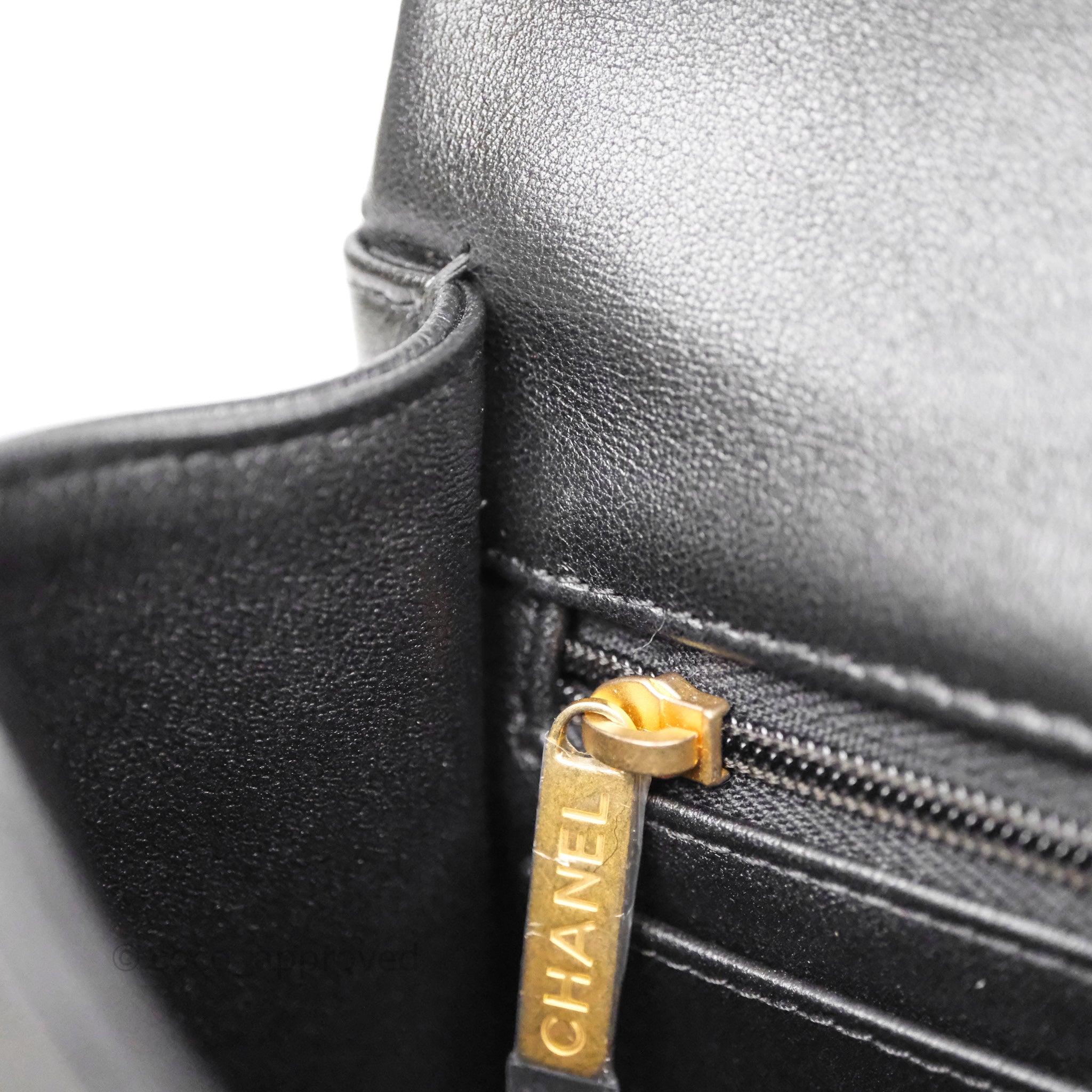 Chanel Pearl Twist Mini Square Flap Quilted Black Shiny Lambskin