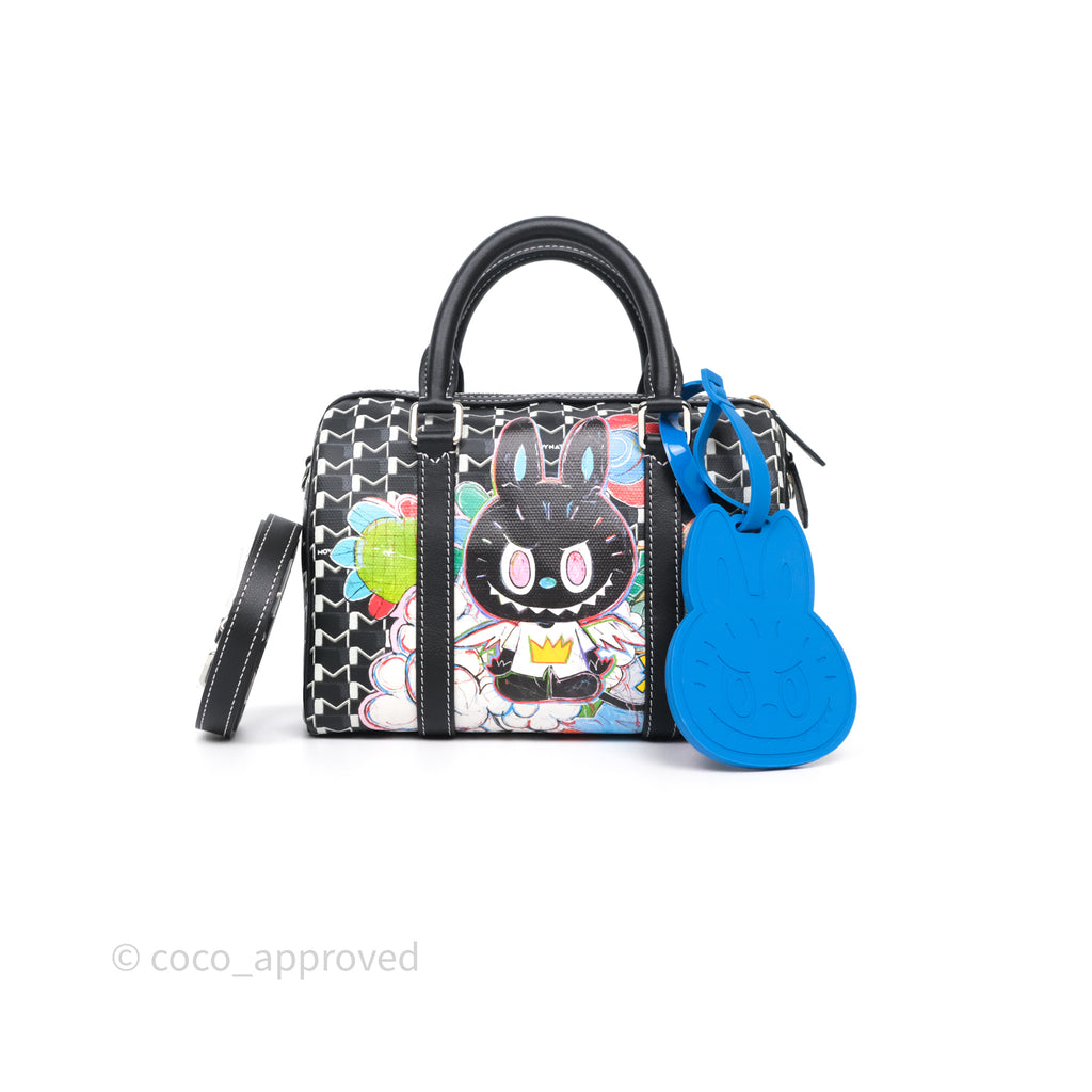 Moynat X Kasing Lung 48H Mini M Labubu Bag Black Canvas Sliver