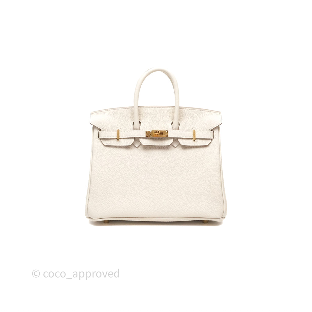 Hermes Birkin 25 Craie Togo Gold Hardware
