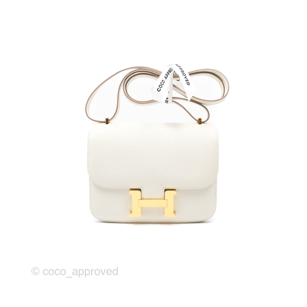 Hermès Constance Mini 18cm Mushroom Chevre Mysore Gold Hardware