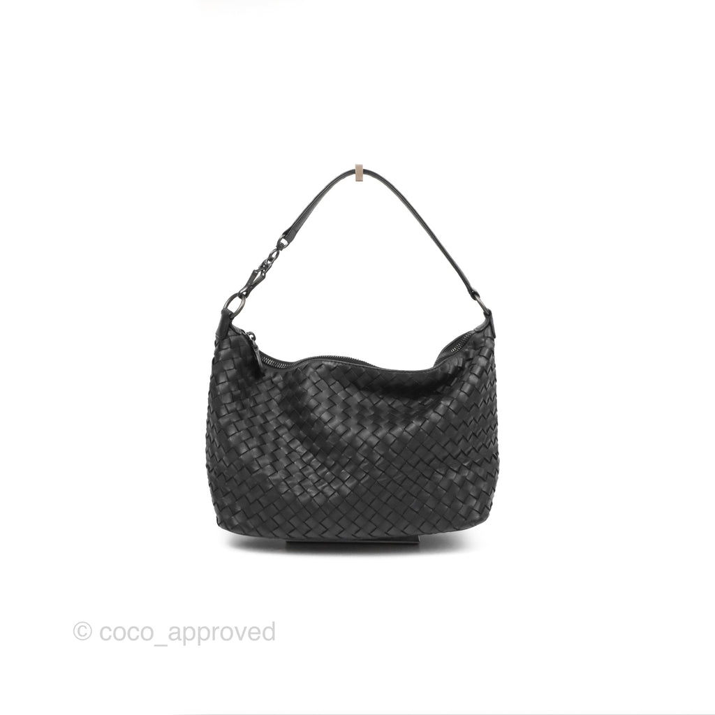 Bottega Veneta Small Shoulder Bag Black Nappa Intrecciato