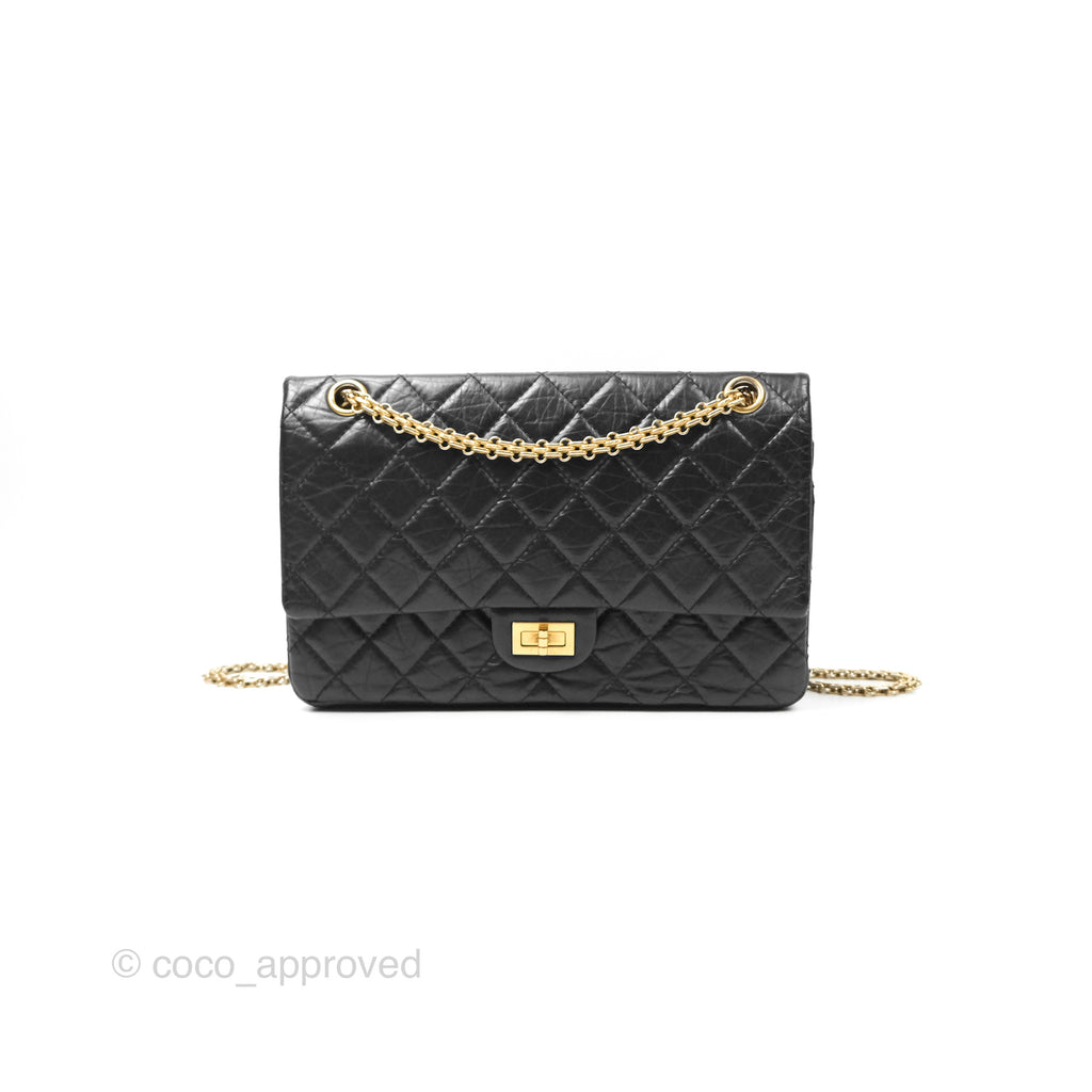 Chanel Reissue 226 Quilted Black Aged Calfskin Aged Gold Hardware