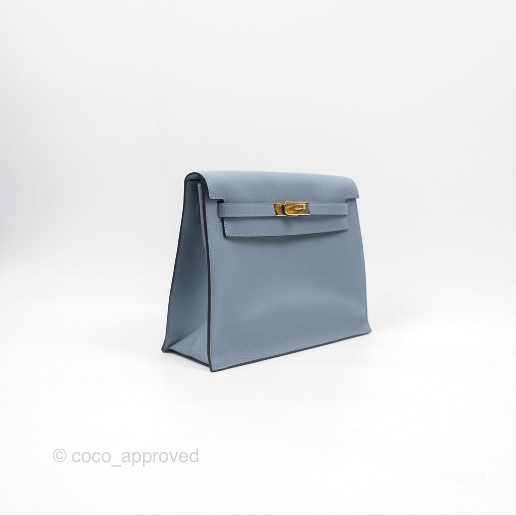 Hermès Kelly Danse II Bag Blue Lin J7 Evercolor Gold Hardware