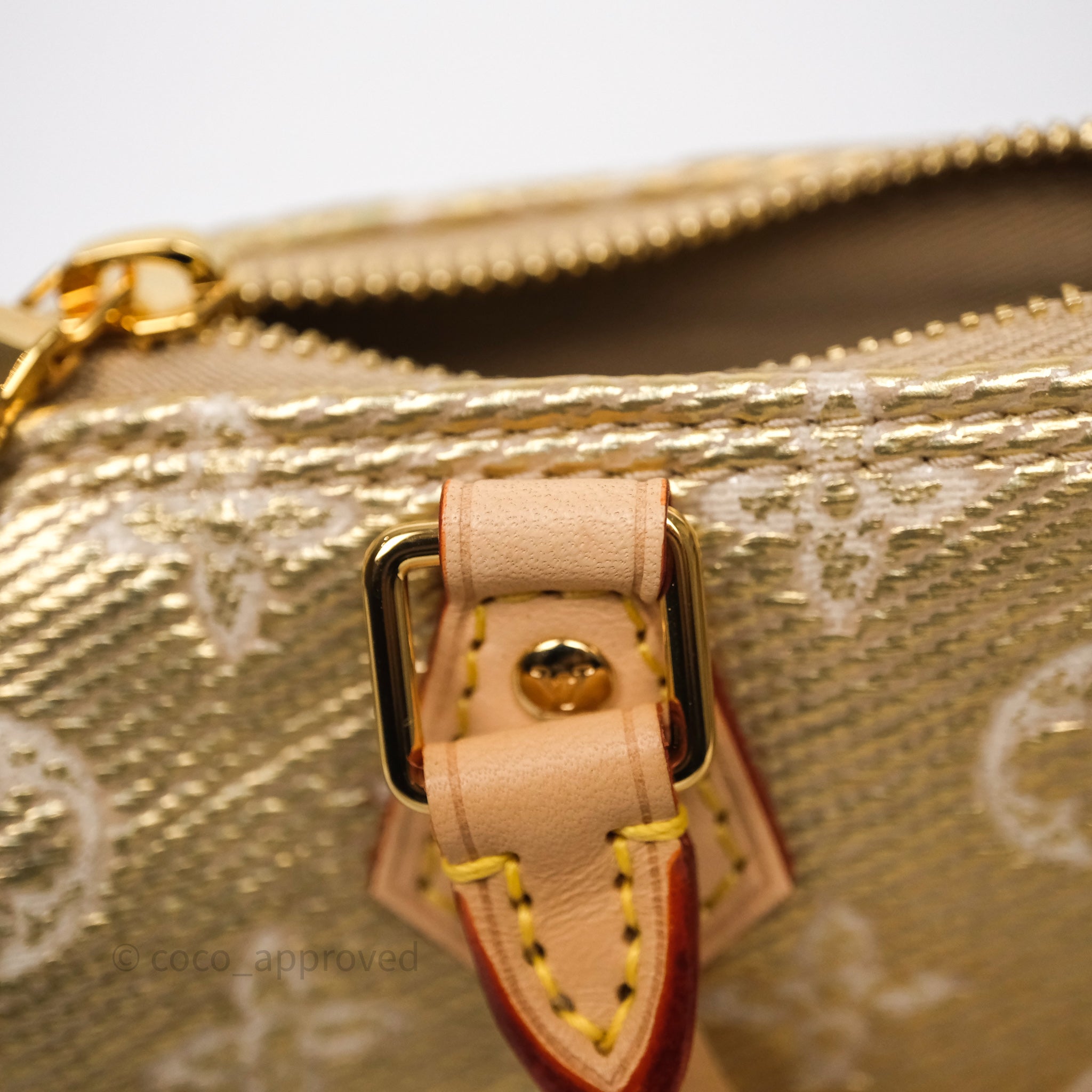 Louis Vuitton Nano Speedy Monogram Gold Jacquard Fabric – Coco
