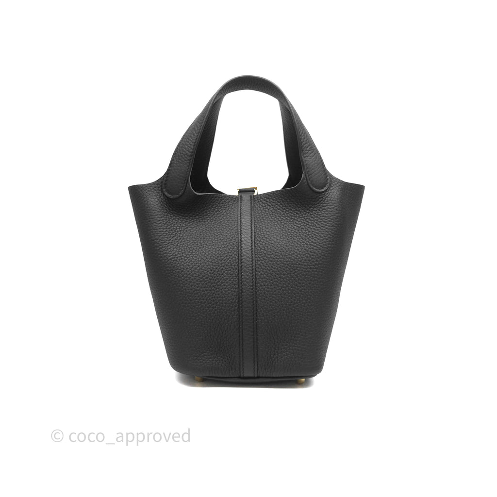 Hermès Picotin Lock 18 Black Noir 89 Taurillon Clemence Gold Hardware