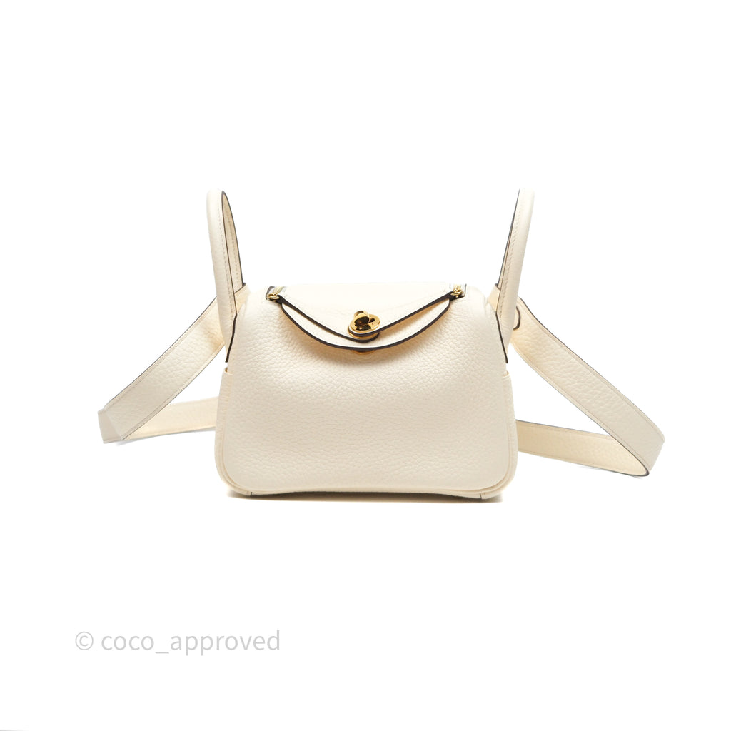 Hermès Mini Lindy 20 Nata I2 Clemence Gold Hardware