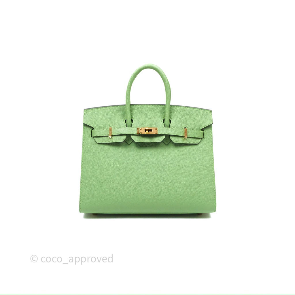 Hermès Birkin 25 Sellier Vert Criquet 3I Epsom Gold Hardware