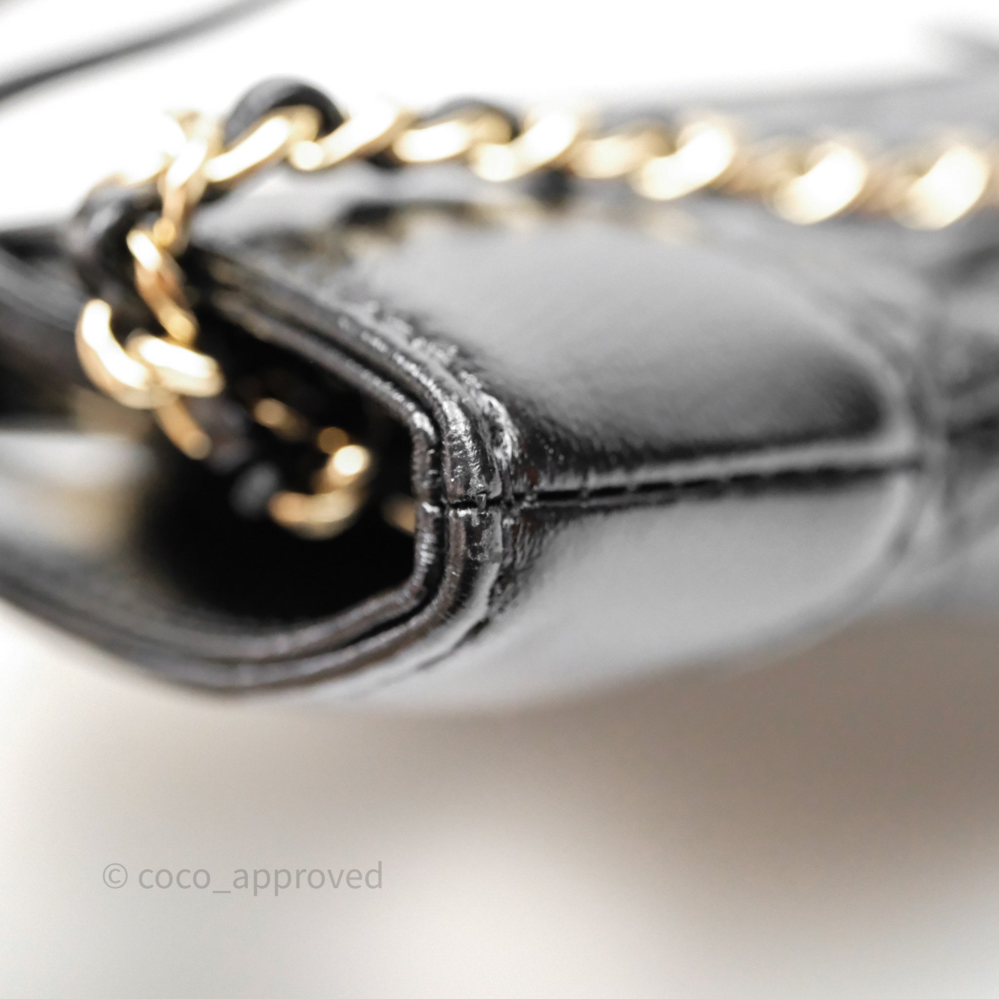 Chanel 31 Small Shopping Bag Shiny Lambskin Black Gold Hardware