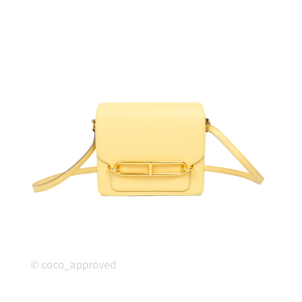 Hermès Roulis Mini 18 Jaune Poussin 1Z Swift Gold Hardware