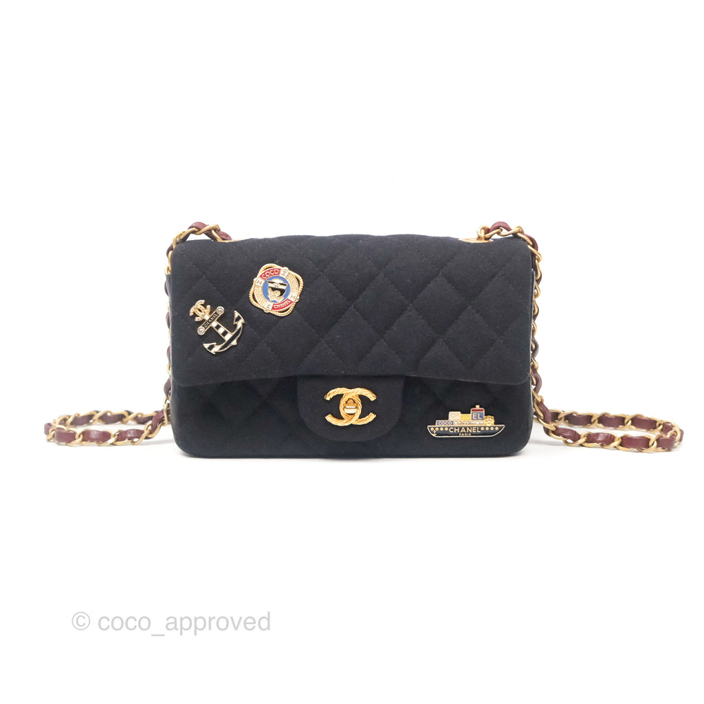 Chanel Paris-Hamburg Charms Mini Rectangular Flap Black 18C