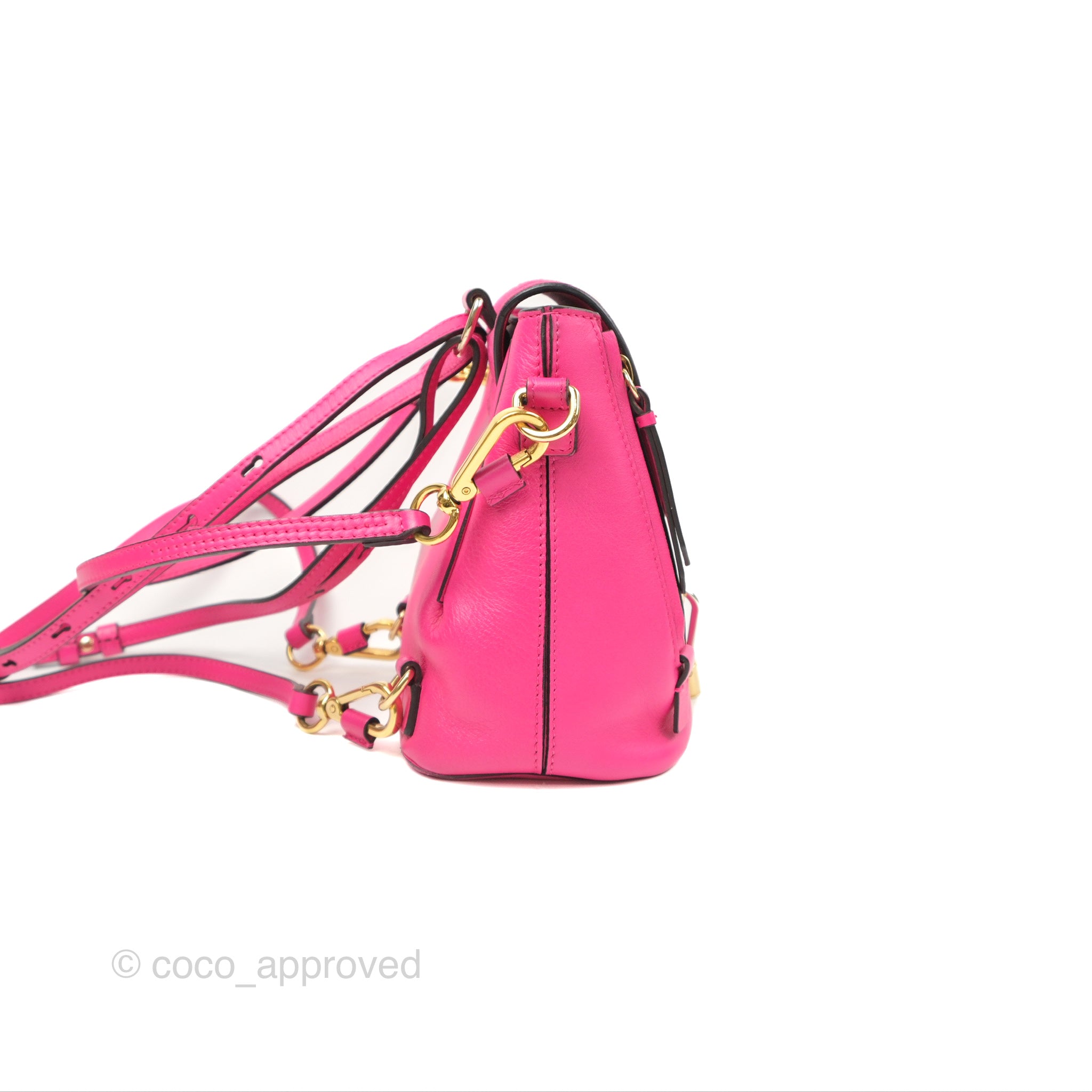 chloe faye mini backpack pink Chloé Mini Faye Backpack Hot Pink – Coco Approved Studio