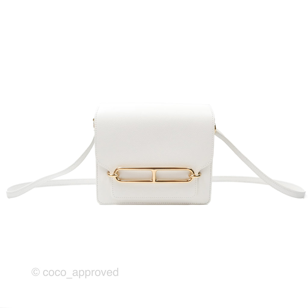 Hermès Roulis Mini 18 New White Evercolor Permabrass Hardware