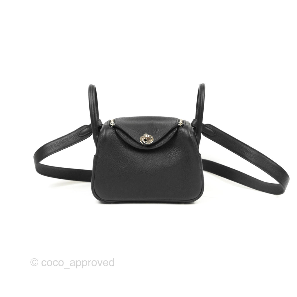 Hermès Mini Lindy 20 Black Noir Clemence Palladium Hardware