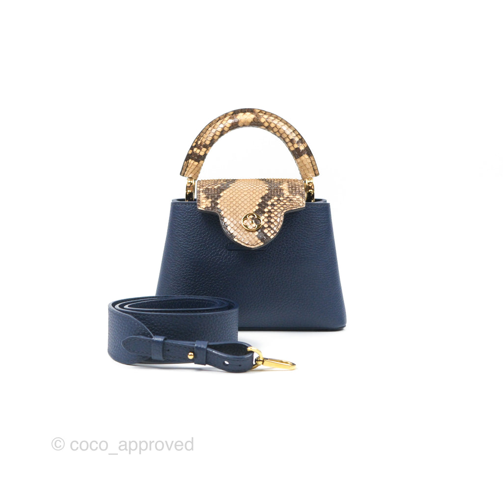 Louis Vuitton Capucines Mini Navy in Taurillon Leather and Python Leather