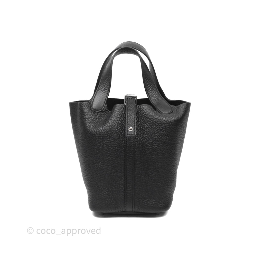 Hermès Picotin 18 Black Noir 89 Clemence Palladium Hardware
