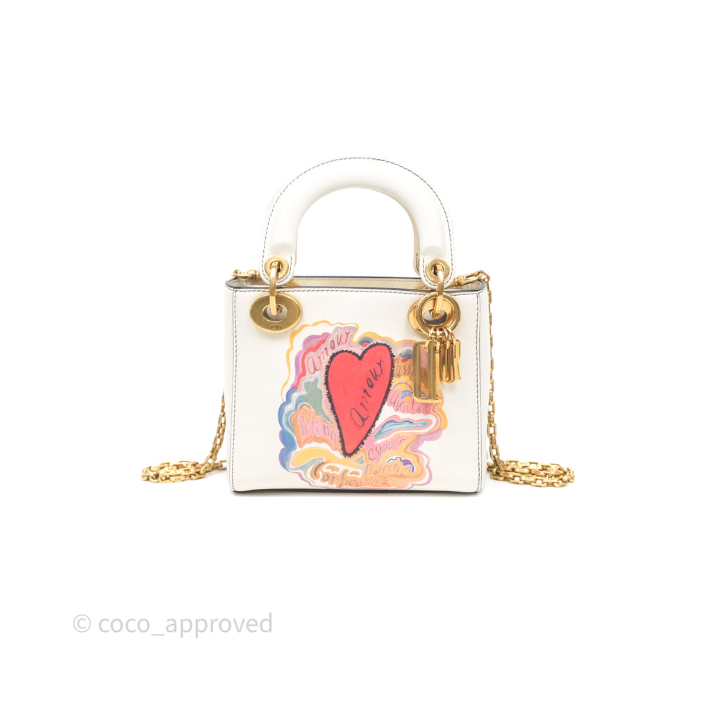 Christian Dior Mini Lady Dior Niki De Saint Phalle Calfskin White