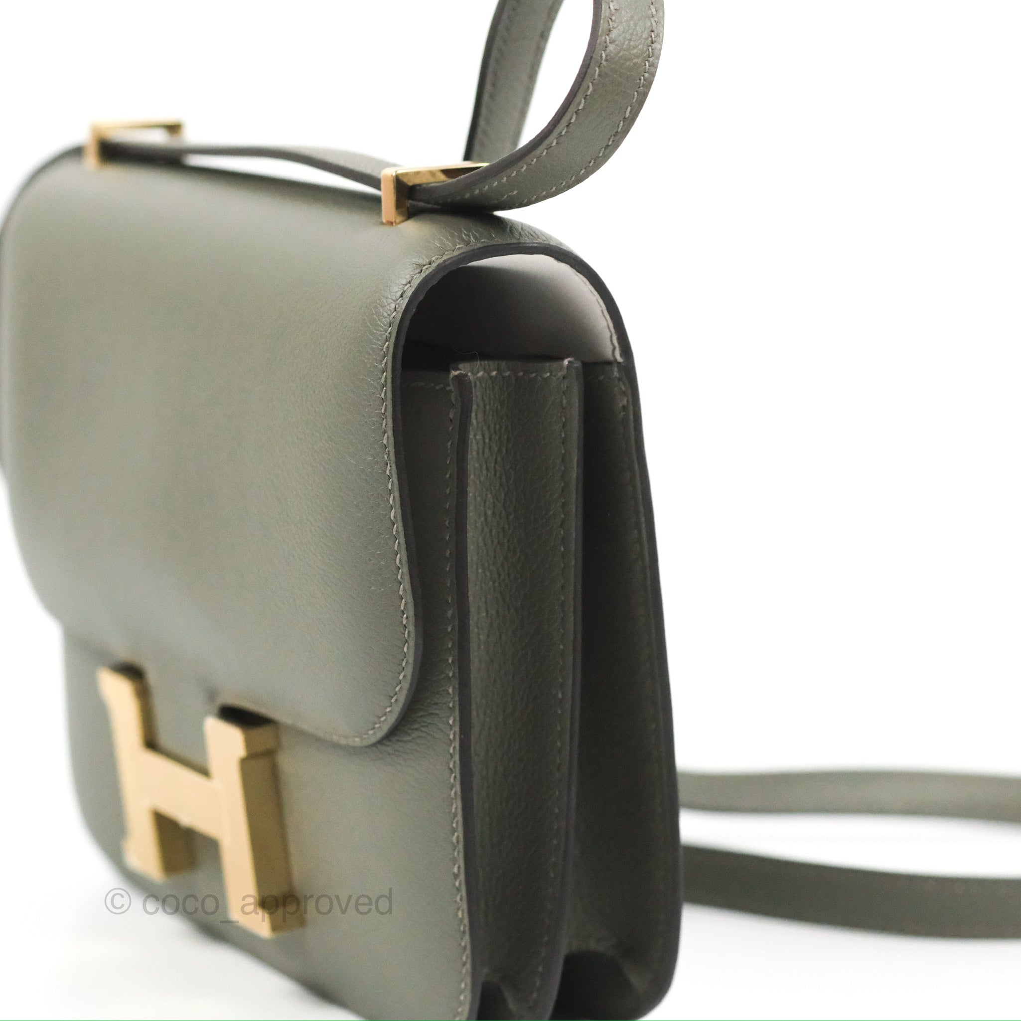 Hermes Constance Mini 18 Gris Etain Gray Epsom Handbag